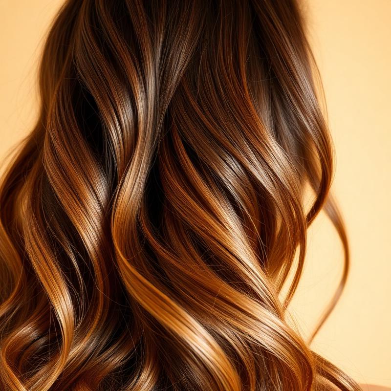 Caramel balayage waves styled at Bloom & Co.